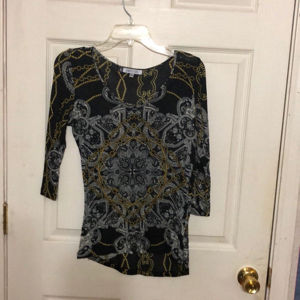 Jennifer Lopez fitted quarter sleeve top